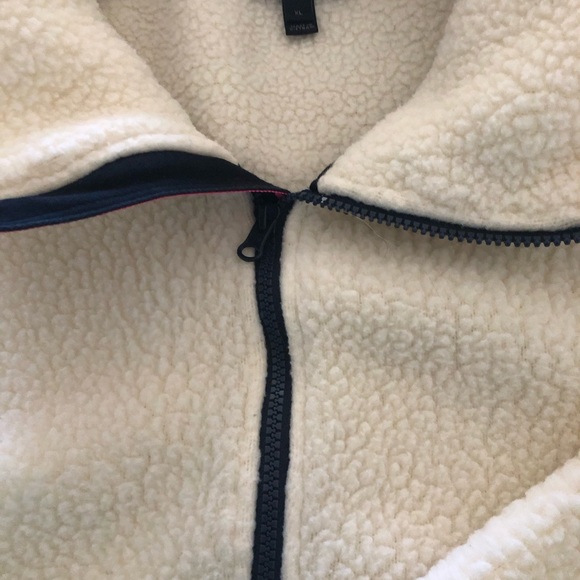 J. Crew Woman’s Sherpa Fleece Half-Zip Pullover Jacket X-Large Teddy Ivory - Picture 2 of 16